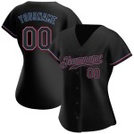 Maillot de baseball authentique noir et rouge personnalisé Maillot de baseball authentique noir et rouge personnalisé