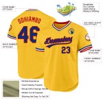 Maillot de baseball authentique Throwback Royal-Red Custom Gold
