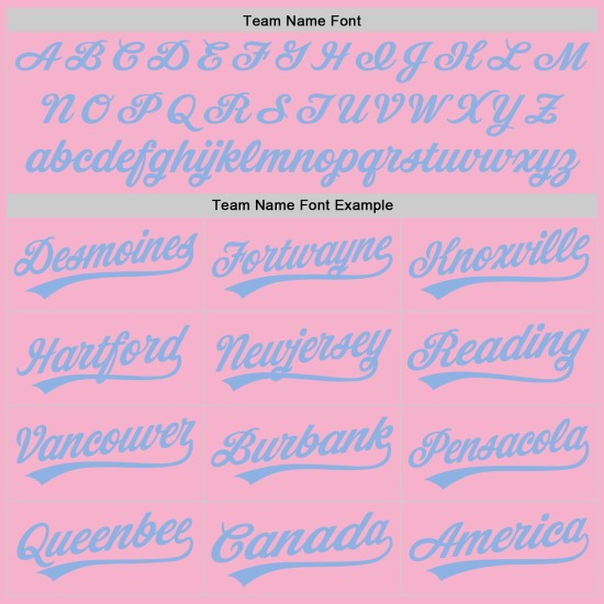 Maillot rose bleu Baseball Light Light Authentique Personnalisé Maillot rose bleu Baseball Light Light Authentique Personnalisé