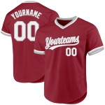 Maillot de baseball rétro marron blanc-gris, personnalisé et authentique Maillot de baseball rétro marron blanc-gris, personnalisé et authentique