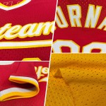 Maillot de baseball authentique personnalisé rouge-blanc-or Maillot de baseball authentique personnalisé rouge-blanc-or