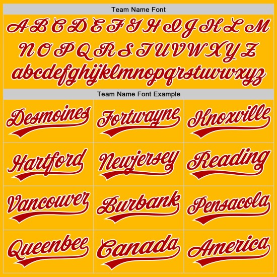 Maillot de baseball authentique personnalisé rouge-blanc-or Maillot de baseball authentique personnalisé rouge-blanc-or