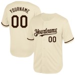Maillot de baseball personnalisé en maille marron authentique crème rétro Maillot de baseball personnalisé en maille marron authentique crème rétro