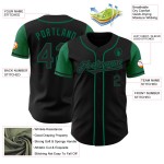 Maillot de baseball noir authentique Kelly Green, deux couleurs personnalisées Maillot de baseball noir authentique Kelly Green, deux couleurs personnalisées