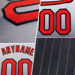 Maillot de baseball à fines rayures noir-rouge, mode, blanc, authentique, dégradé, personnalisé Maillot de baseball à fines rayures noir-rouge, mode, blanc, authentique, dégradé, personnalisé