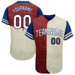 Maillot de baseball Tommy personnalisé blanc-royal authentique motif graffiti 3D Maillot de baseball Tommy personnalisé blanc-royal authentique motif graffiti 3D
