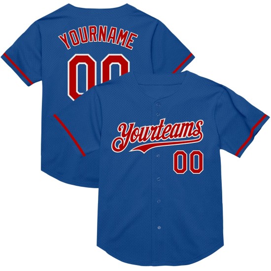 Maillot de baseball authentique personnalisé rouge-blanc bleu rétro Maillot de baseball authentique personnalisé rouge-blanc bleu rétro