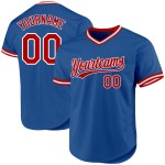Maillot de baseball personnalisé bleu rouge-blanc authentique rétro Maillot de baseball personnalisé bleu rouge-blanc authentique rétro
