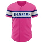 Maillot de baseball rose authentique blanc-royal personnalisé Maillot de baseball rose authentique blanc-royal personnalisé