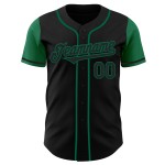 Maillot de baseball noir authentique Kelly Green, deux couleurs personnalisées Maillot de baseball noir authentique Kelly Green, deux couleurs personnalisées