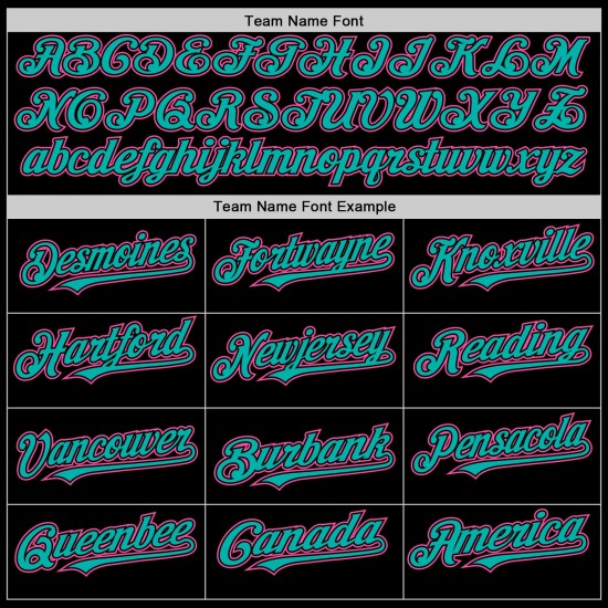 Maillot de baseball personnalisé authentique rétro rose-aqua noir en maille Maillot de baseball personnalisé authentique rétro rose-aqua noir en maille