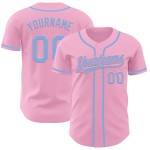 Maillot rose bleu Baseball Light Light Authentique Personnalisé Maillot rose bleu Baseball Light Light Authentique Personnalisé