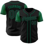 Maillot de baseball noir authentique Kelly Green, deux couleurs personnalisées Maillot de baseball noir authentique Kelly Green, deux couleurs personnalisées