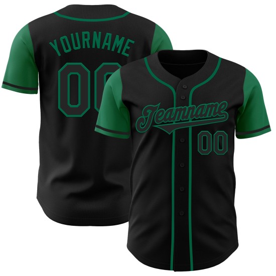 Maillot de baseball noir authentique Kelly Green, deux couleurs personnalisées Maillot de baseball noir authentique Kelly Green, deux couleurs personnalisées