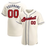 Maillot de baseball personnalisé authentique rouge-bleu marine Maillot de baseball personnalisé authentique rouge-bleu marine