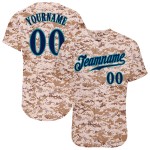 Au service de baseball authentique et personnalisé en jersey bleu marine et bleu sarcelle Camo Salute Au service de baseball authentique et personnalisé en jersey bleu marine et bleu sarcelle Camo Salute