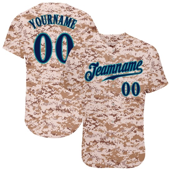 Au service de baseball authentique et personnalisé en jersey bleu marine et bleu sarcelle Camo Salute Au service de baseball authentique et personnalisé en jersey bleu marine et bleu sarcelle Camo Salute