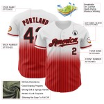 Maillot de baseball à fines rayures noir-rouge, mode, blanc, authentique, dégradé, personnalisé Maillot de baseball à fines rayures noir-rouge, mode, blanc, authentique, dégradé, personnalisé