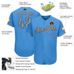 Maillot de baseball gris authentique bleu poudre personnalisé gris-acier Maillot de baseball gris authentique bleu poudre personnalisé gris-acier