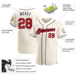 Maillot de baseball personnalisé authentique rouge-bleu marine Maillot de baseball personnalisé authentique rouge-bleu marine