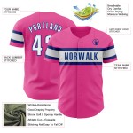 Maillot de baseball rose authentique blanc-royal personnalisé Maillot de baseball rose authentique blanc-royal personnalisé