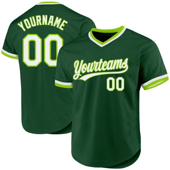 Maillot de baseball authentique vert, blanc et fluo Maillot de baseball authentique vert, blanc et fluo