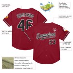 Maillot de baseball authentique en maille rétro noir-blanc bordeaux personnalisé Maillot de baseball authentique en maille rétro noir-blanc bordeaux personnalisé