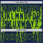Maillot de baseball Art Dripping Design personnalisé vert motif baseball bleu marine 3D néon authentique éclaboussures