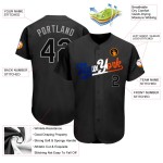 Maillot de baseball noir fendu personnalisé authentique noir-orange Maillot de baseball noir fendu personnalisé authentique noir-orange