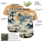 Conception Paysage Blanc Motif Noir Jersey 3D Montagnes Baseball Authentique Personnalisé Conception Paysage Blanc Motif Noir Jersey 3D Montagnes Baseball Authentique Personnalisé
