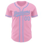 Maillot rose bleu Baseball Light Light Authentique Personnalisé Maillot rose bleu Baseball Light Light Authentique Personnalisé