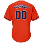 Maillot de baseball authentique rétro bleu marine, blanc, orange, jersey côtelé, personnalisé