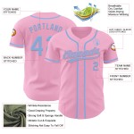 Maillot rose bleu Baseball Light Light Authentique Personnalisé Maillot rose bleu Baseball Light Light Authentique Personnalisé