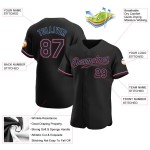 Maillot de baseball authentique noir et rouge personnalisé Maillot de baseball authentique noir et rouge personnalisé