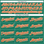 Maillot de baseball personnalisé Kelly à fines rayures orange-blanc authentique blanc vert Maillot de baseball personnalisé Kelly à fines rayures orange-blanc authentique blanc vert