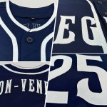 Maillot de baseball authentique personnalisé blanc bleu marine Maillot de baseball authentique personnalisé blanc bleu marine