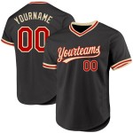 Maillot de baseball noir personnalisé authentique rouge-crème