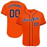 Maillot de baseball orange personnalisé bleu marine-blanc authentique Maillot de baseball orange personnalisé bleu marine-blanc authentique