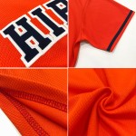 Maillot de baseball authentique rétro bleu marine, blanc, orange, jersey côtelé, personnalisé