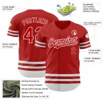 Maillot de baseball rouge et blanc authentique, ligne personnalisée Maillot de baseball rouge et blanc authentique, ligne personnalisée