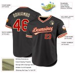 Maillot de baseball noir personnalisé authentique rouge-crème