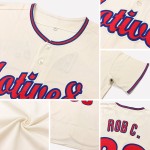 Maillot de baseball personnalisé authentique rouge-bleu marine Maillot de baseball personnalisé authentique rouge-bleu marine