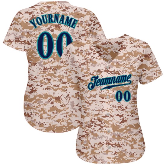 Au service de baseball authentique et personnalisé en jersey bleu marine et bleu sarcelle Camo Salute Au service de baseball authentique et personnalisé en jersey bleu marine et bleu sarcelle Camo Salute