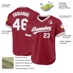 Maillot de baseball rétro marron blanc-gris, personnalisé et authentique Maillot de baseball rétro marron blanc-gris, personnalisé et authentique