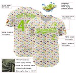 Maillot de baseball personnalisé vert animal 3D motif néon dinosaure blanc authentique Maillot de baseball personnalisé vert animal 3D motif néon dinosaure blanc authentique