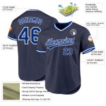 Maillot de baseball personnalisé rétro bleu royal-blanc marine authentique