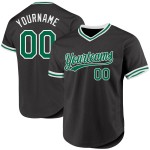 Maillot de baseball personnalisé rétro authentique noir vert-blanc Kelly Maillot de baseball personnalisé rétro authentique noir vert-blanc Kelly